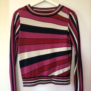 DVF Joletta Sparkle Stripe Knit Sweater